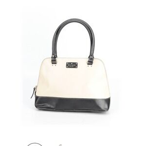 Kate Spade New York Leather Satchel Ivory Black Color Block Dome Top Handle Bag